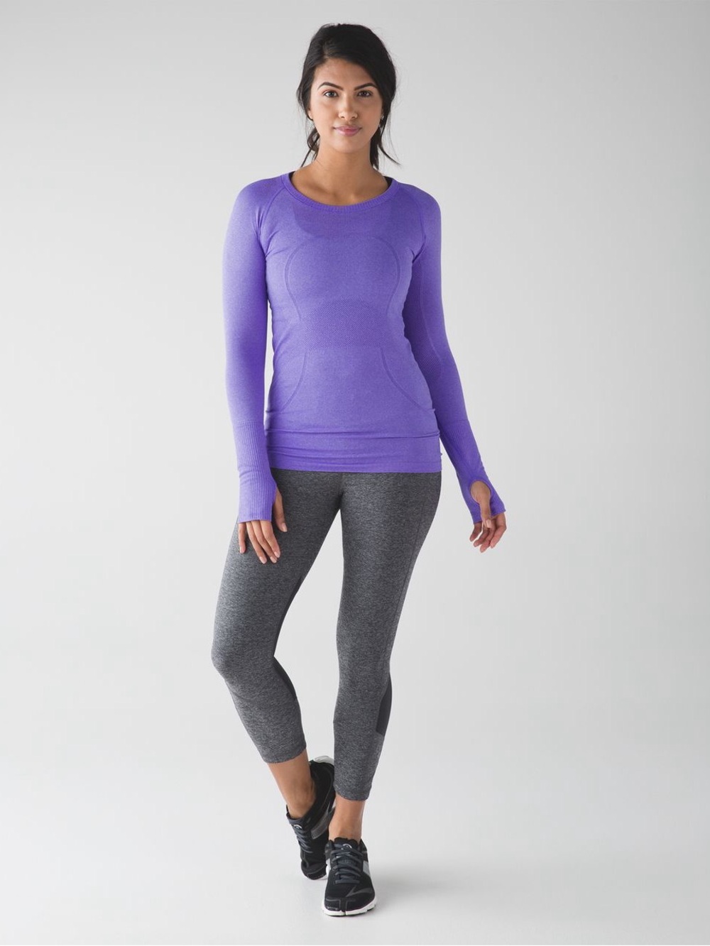 Lululemon Swiftly Tech Long Sleeve Crew Race Length size 4 in Heathered Purple